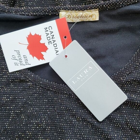 SALE Glamorous Perfect Holidays Black Sparkle Laura Plus Size Top - Picture 6 of 10